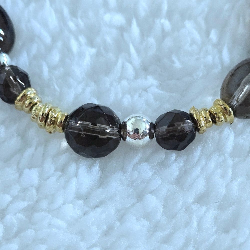 Noa Zuman Simulated Smokey🔥 Quartz Stretch Bracelet - NWT - Picture 9 of 16